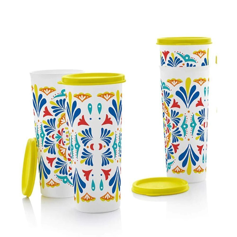 NEW Tupperware 16oz Tumblers | Costa del Sol Pattern